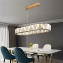 Axyaa Snowflake Print LED Pendant Light: Modern Luxury Crystal Lamp for Living & Dining Room