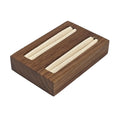Axyaa Double-Slot Walnut Ring Display Stand - Solid Wood Jewelry Storage Plate