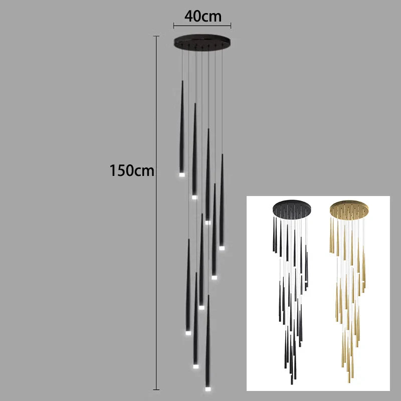 Axyaa Staircase Chandeliers LED Pendant Light Lamps Modern Decor for Living Room