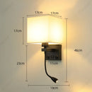 Axyaa LED Fabric Lampshade with USB Port and Adjustable Angle Spotlight