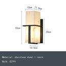 Axyaa Black Stainless Steel Artificial Marble Wall Lamp for Indoor Parlor Bedroom Lighting