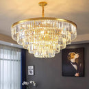 Axyaa Crystal Chandelier Stair Pendant Lamp Living Room Interior Lighting