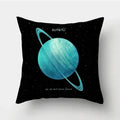Axyaa Black Galaxy Planet Print Cushion Cover for Bedroom and Living Room