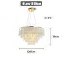Axyaa Chrome Art Deco Chandelier: Luxury Suspension Light for Living Room