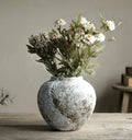 Axyaa Retro Ceramic Vase: Rural Circular Floor Decor for Living Room