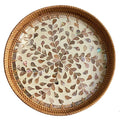 Axyaa Rattan Tray Storage Baskets - Korean Style Shell Decor Crafts for Home