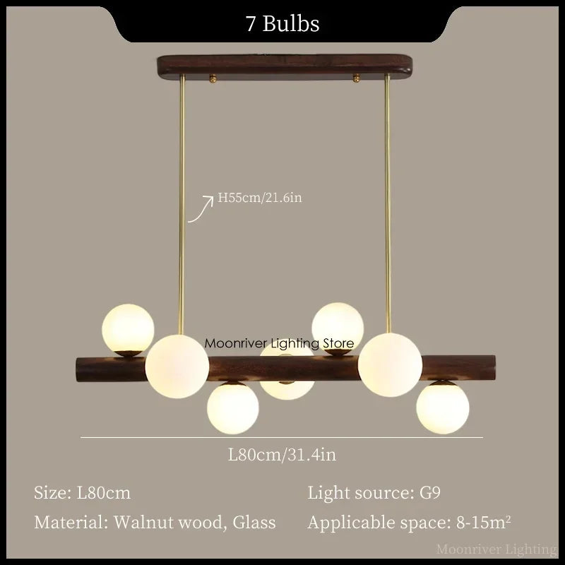 Axyaa Wood Pendant Chandelier LED Ceiling Lighting Fixture