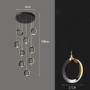 Axyaa Crystal Chandelier Stair Pendant Living Room Lighting Modern Interior Pendant Lights