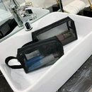 Axyaa Clear Black Cosmetic Bag Organizer for Travel Toiletries & Makeup Storage