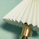 Axyaa Fabric LED Wall Sconce Walnut Wood Lamp for Bedroom Living Room
