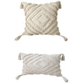 Bohemian Tufted Pillow Cover with Moroccan Embroidery by Axyaa