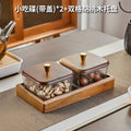 Axyaa Glass Serving Tray Set with Lid: Divided Fruit/Snack Storage Box for Events