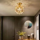 Axyaa Nordic Flower Ball LED Ceiling Chandelier Glass Copper Modern Hallway Decor