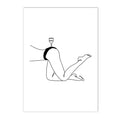 Axyaa Minimalist Wine Cup Woman Body Line Art Canvas Wall Print for Home Decor
