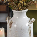 Axyaa 14" Ceramic Rustic Farmhouse Vase, White Decorative Vase for Home Décor, Large Living Room Vase