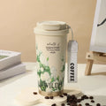 Axyaa 500ml Stainless Steel Vacuum Insulated Coffee Cup Straw Mug