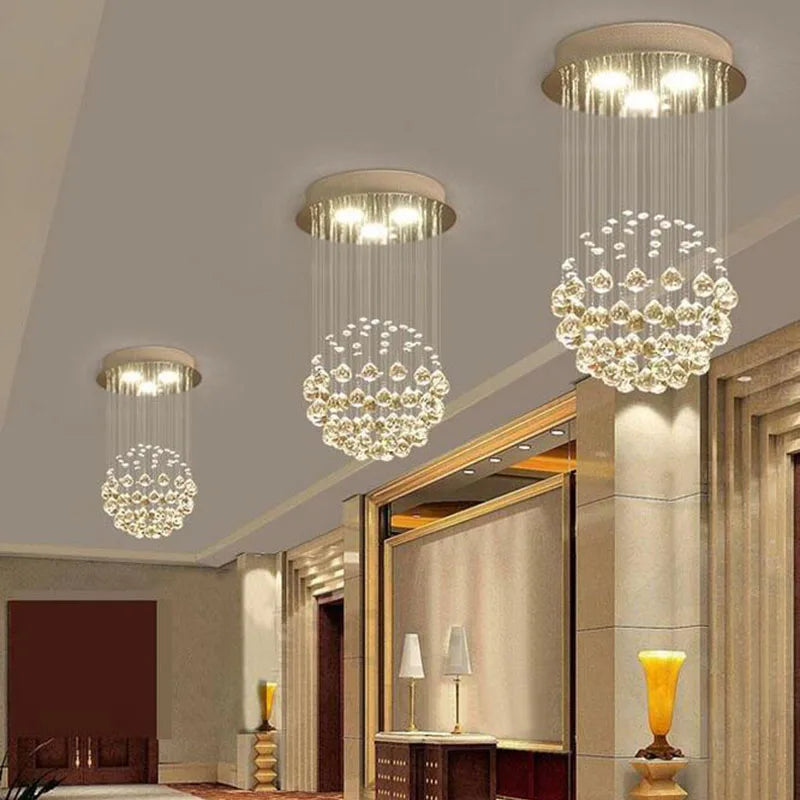 Axyaa Large LED Crystal Chandeliers for Modern Living Room & Hotel Interior