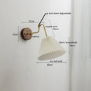 Axyaa Adjustable LED Fabric Wall Lamp with Copper Arm for Bedroom and Living Room