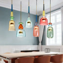 Axyaa Macaron Glass Chandelier: Modern Creative Light Shade for Restaurant, Bar, or Store