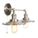 Axyaa Vintage 2-Head LED Wall Lamp with Pull Chain Switch