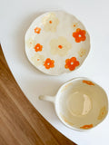 Axyaa Hand Pinched Irregular Flower Heart Ceramic Coffee Cup