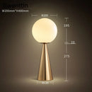 Nordic Modern Gold Glass Ball Table Lamp for Bedroom Living Room - Axyaa