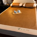 Axyaa Bamboo Cooling Mat & Pillowcase Set, Ice Silk Bed Sheet, Non-Slip Cool Pad