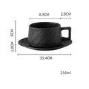 Axyaa Ceramic Coffee Mug Cup Saucer Set, Nordic Rock Design, 8oz Home & Office