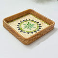 Axyaa Rattan Storage Tray for Snacks, Fruits, Bread, and Sundries Organizing