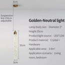 Axyaa Modern Crystal Gold Pendant Light for Home Living, Bedroom, Dining Room