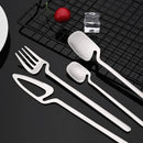 Axyaa 24Pcs Stainless Steel Flatware Set: Matte Knife Fork Spoon Teaspoon for Dining & Kitchen
