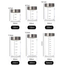 Axyaa Glass Storage Cups - Portable Seal, Thick High Borosilicate, Scale, Sealed Jar