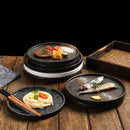 Axyaa Ceramic Stone Pattern Steak Plate for Pasta, Pizza & Japanese Cuisine