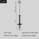 Axyaa Glass Tube Pendant Light in Smoke Grey/Clear/Amber