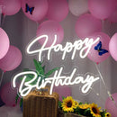 Axyaa Neon Happy Birthday Mr & Miss Lighted Sign Clear Background LED Decoration
