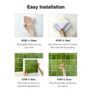 Axyaa Self-adhesive 3D Wall Panel Green Tile Backsplash for Kitchen Bathroom