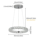 Modern Crystal Circle Pendant Light by Axyaa - Luxury LED Hanging Chandelier for Living Room