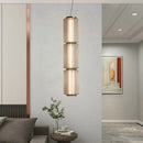 Axyaa Long Stripe Pendant Light with Smoke Gray Glass Lampshade
