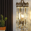 Axyaa Crown Crystal Table Lamp LED Luxury Retro Bedroom Living Room Bedside