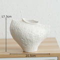 Axyaa Ceramic Vase Minimalist Flower Pot White Desk Decor Aesthetic Room Floral Arrangement