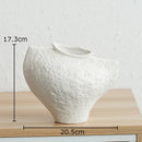 Axyaa Ceramic Vase Minimalist Flower Pot White Desk Decor Aesthetic Room Floral Arrangement