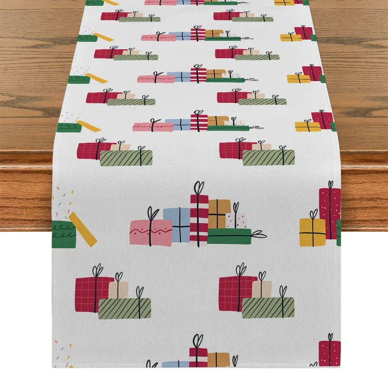 Axyaa Christmas Santa Table Runner for Home Dining Decor