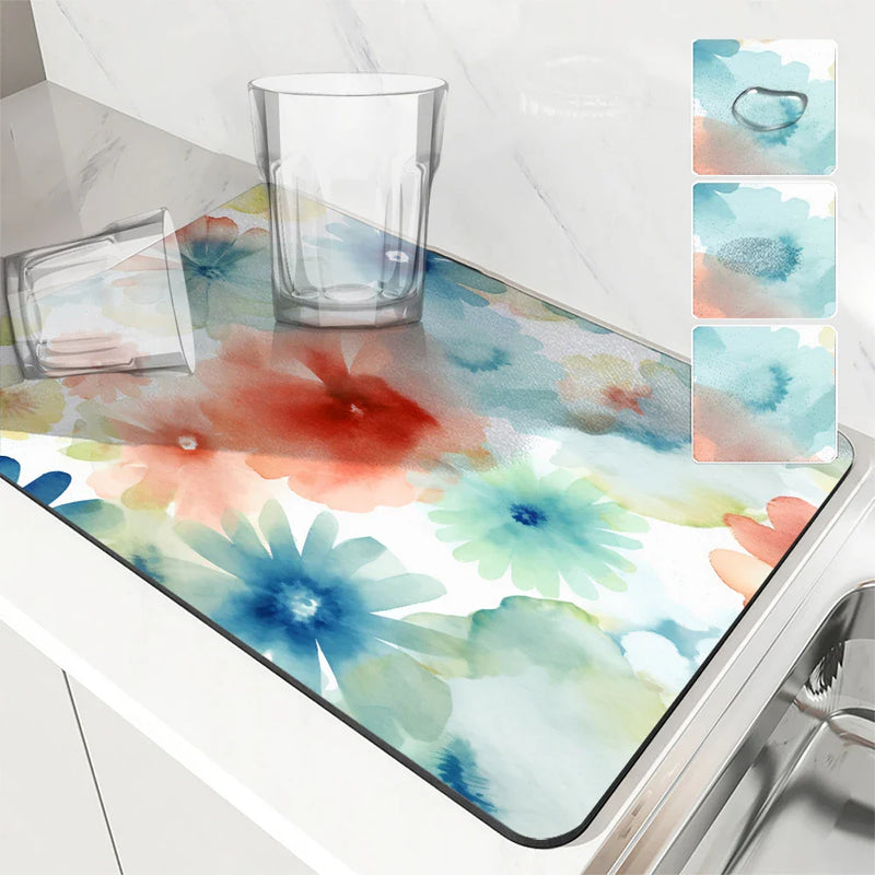 Axyaa Diatom Mud Kitchen Drain Pads: Absorbent Tableware Mat for Coffee Machine & Bowls