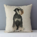 Axyaa Schnauzer Decorative Cushion Cover 45x45cm Cozy Couch Pillow Square Bed Linen Fabric