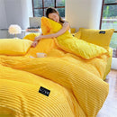 Axyaa Winter Velvet Duvet Cover Set - Solid Color, Thick & Warm, Various Sizes