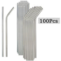 Axyaa Stainless Steel Drinking Straws - Pack of 100