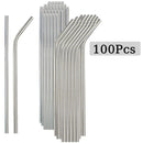 Axyaa Stainless Steel Drinking Straws - Pack of 100