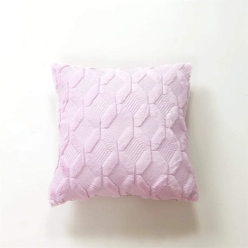 Geometric Plush Pillow Cover for Sofa, Nordic Home Decor by Axyaa