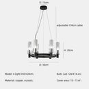 Axyaa Crystal LED Pendant Chandelier - Modern Copper Retro Light Luxury for Home Décor