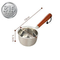 Axyaa Stainless Steel Mini Milk Pan with Wooden Handle